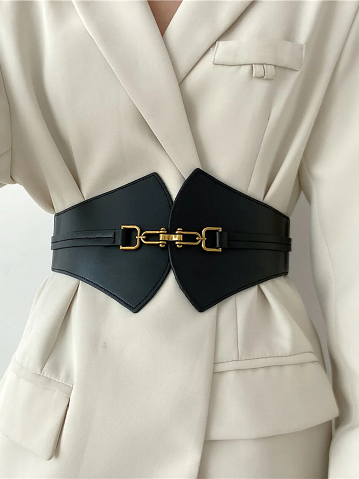 Metal Decor Elastic Wide Belt - Image 4
