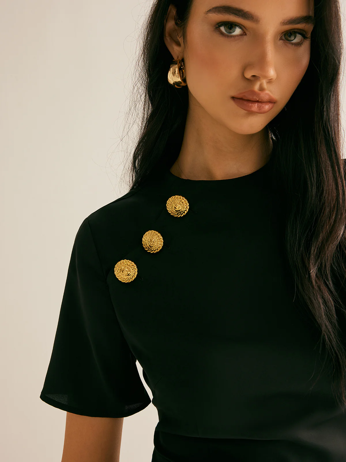 Metal-Decor Side-Split Dress - Image 5