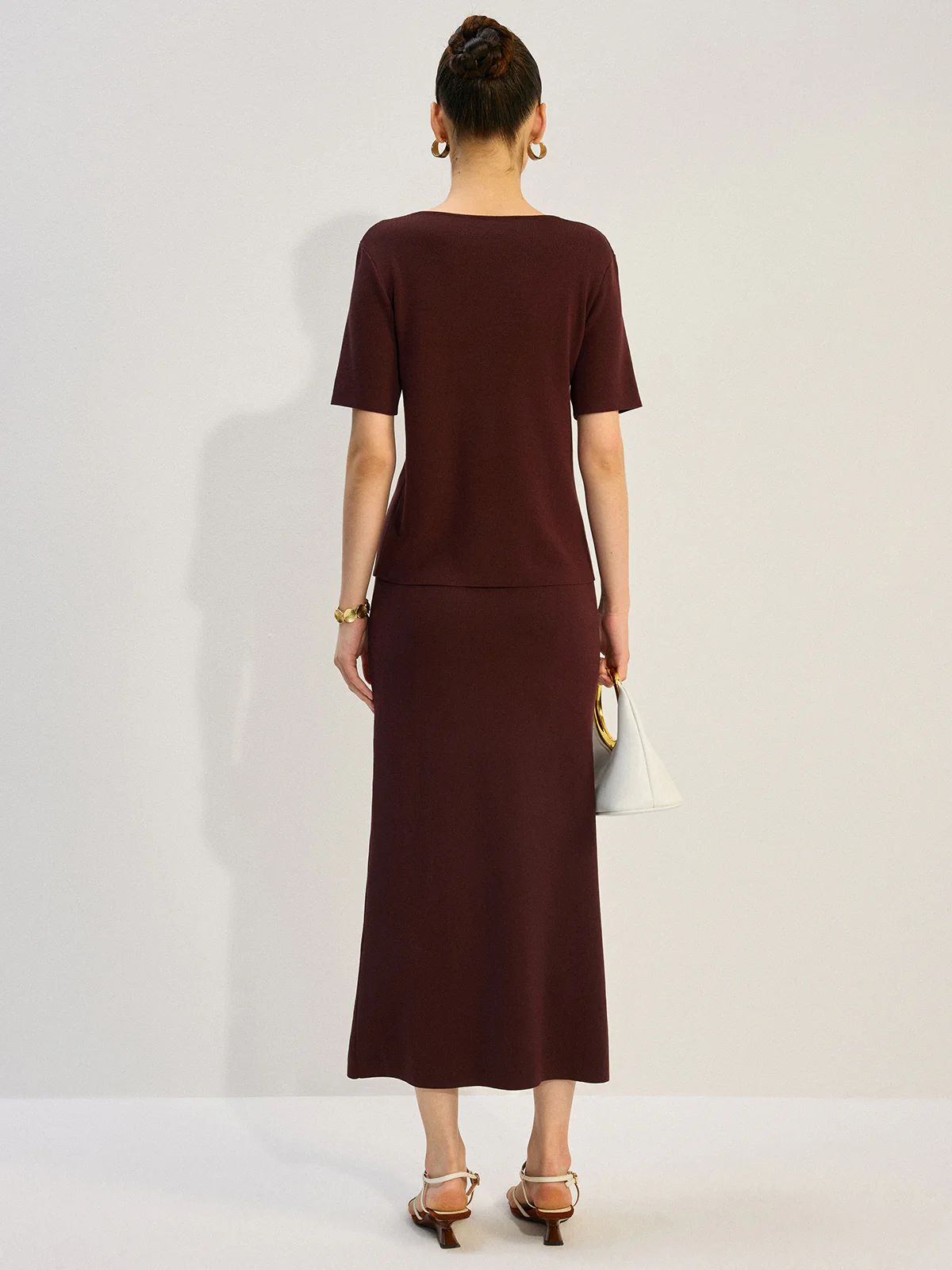 Metal Decor V-Neck Knit Co-ords Set - Image 4