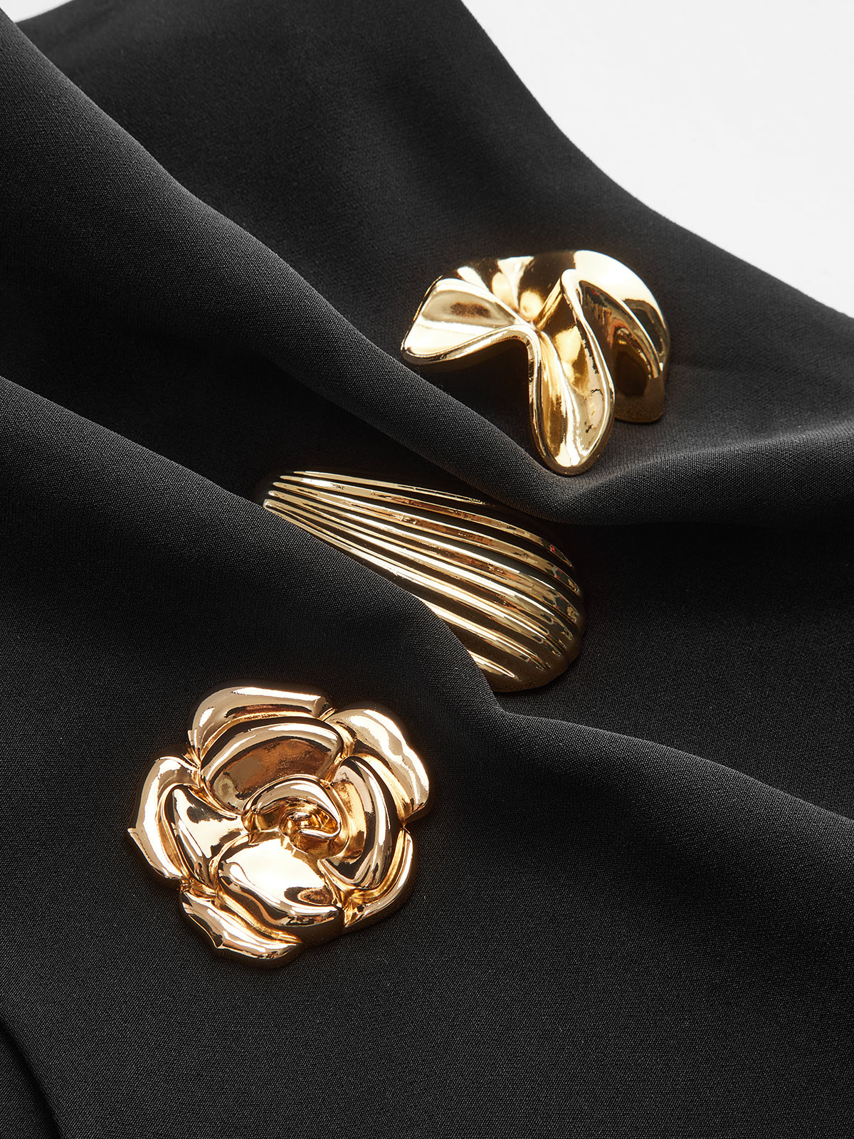 Metal Detail Asymmetric Midi Skirt - Image 3