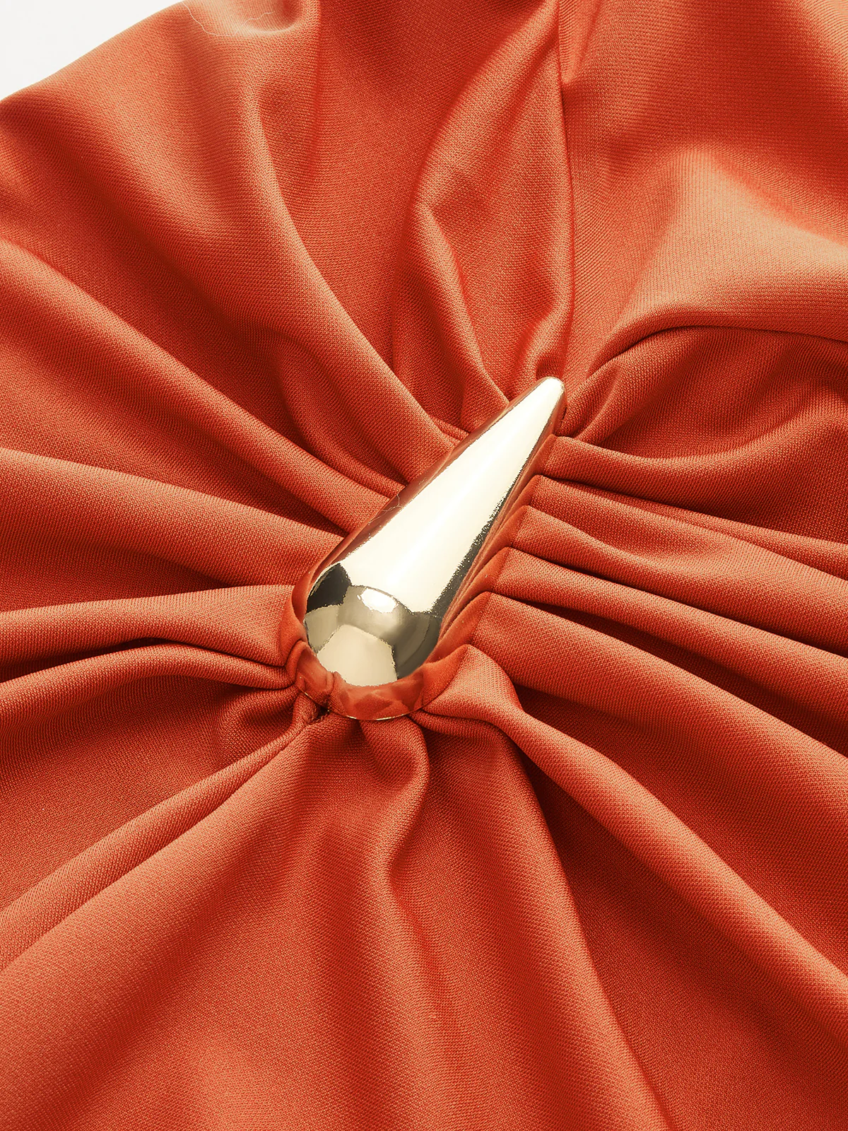 Metal Detail Asymmetric Ruched Mini Dress - Image 3