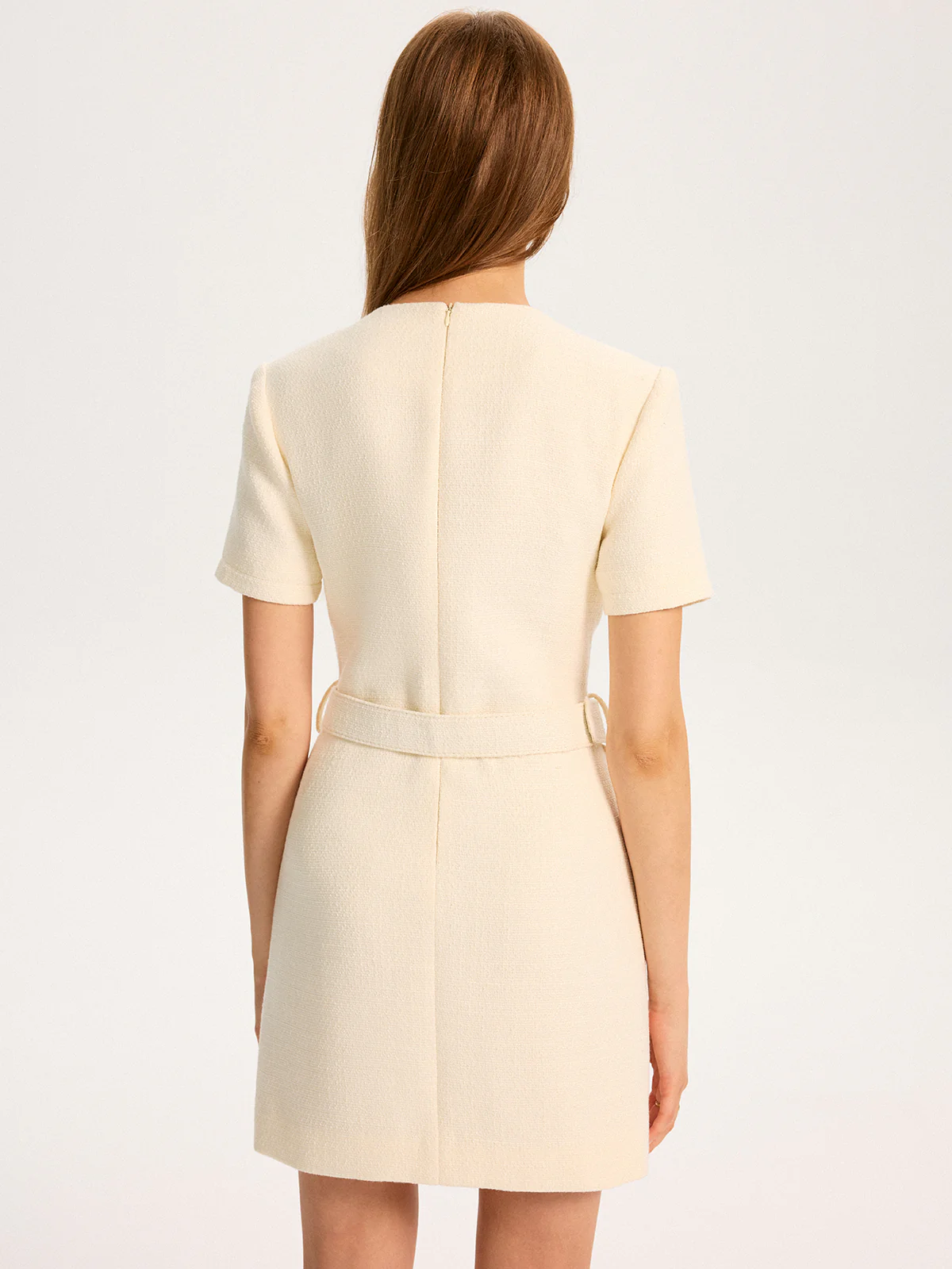 Metal Detail Belted Mini Dress - Image 2