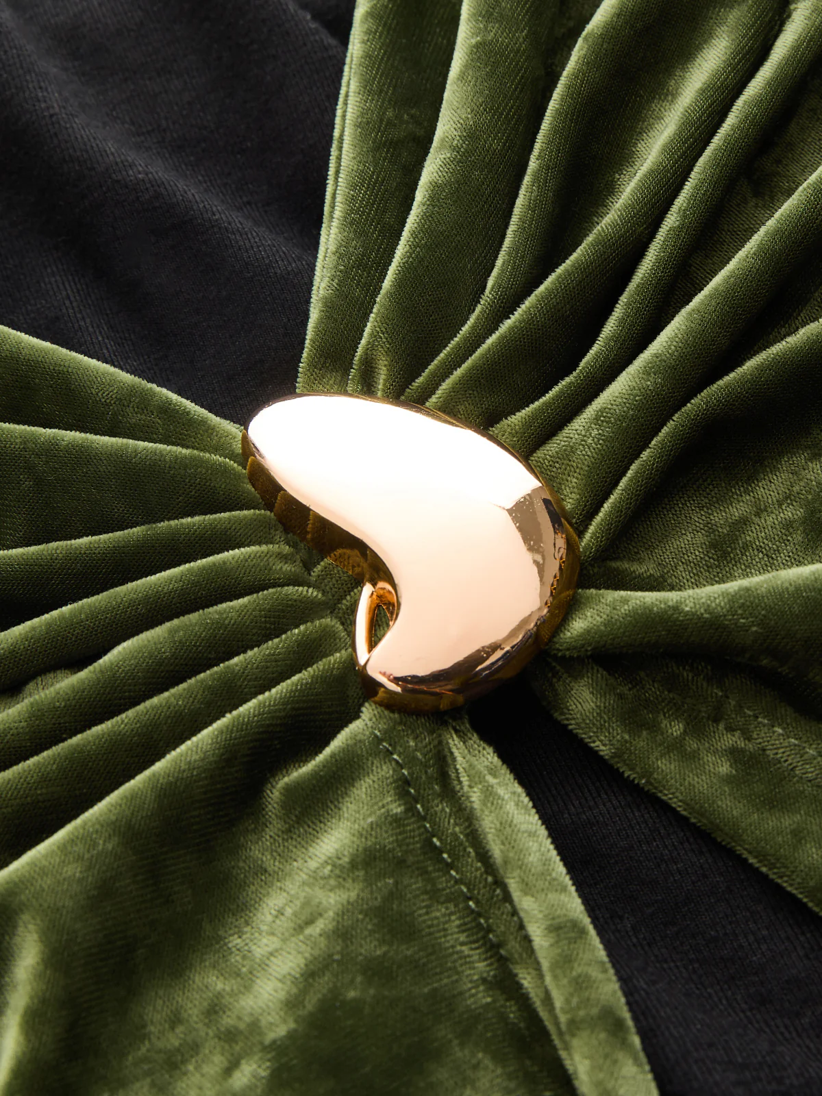 Metal Detail Color-Block Velvet Panel Dress - Image 4