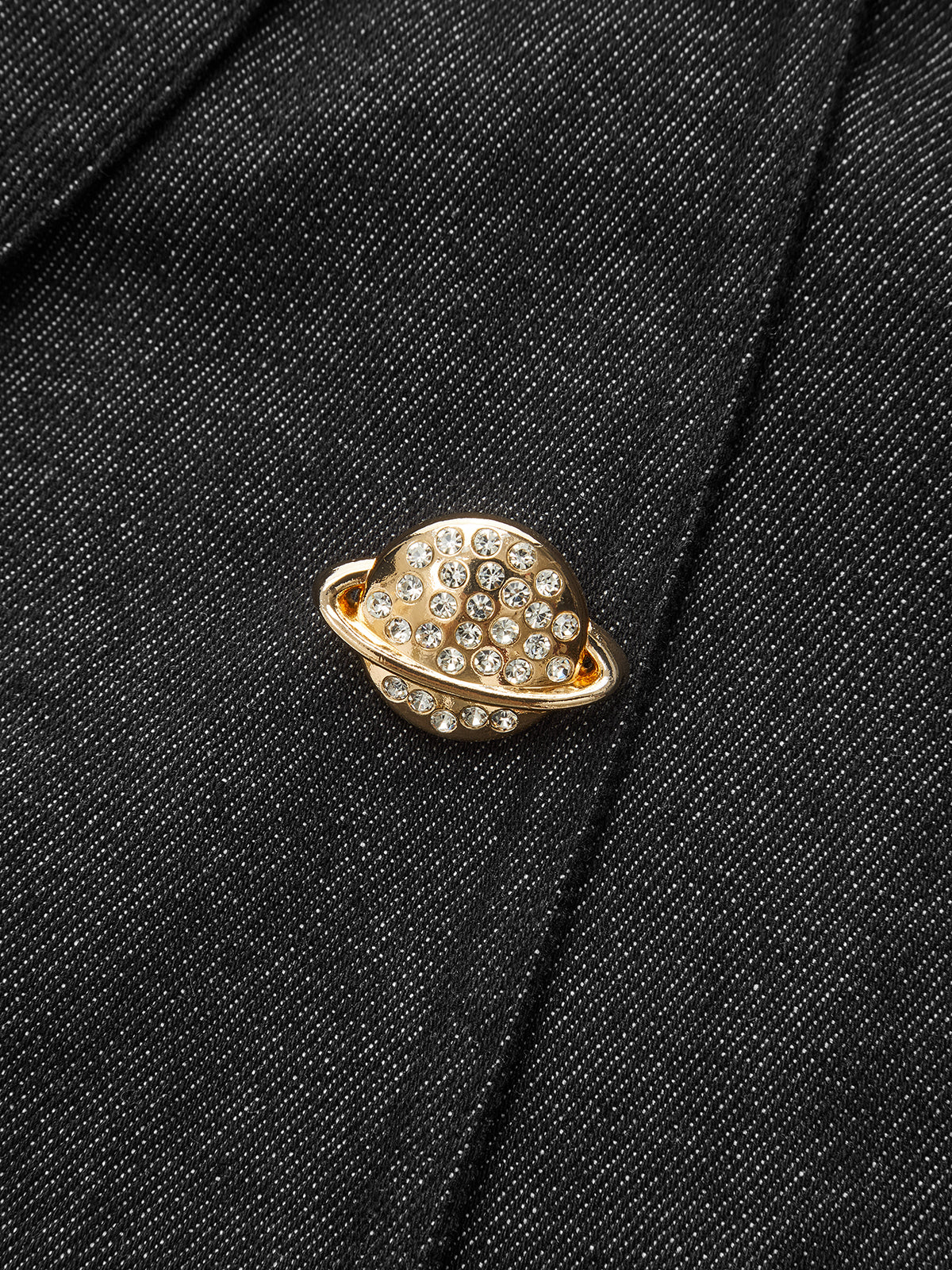 Metal Detail Cropped Denim Jacket - Image 3