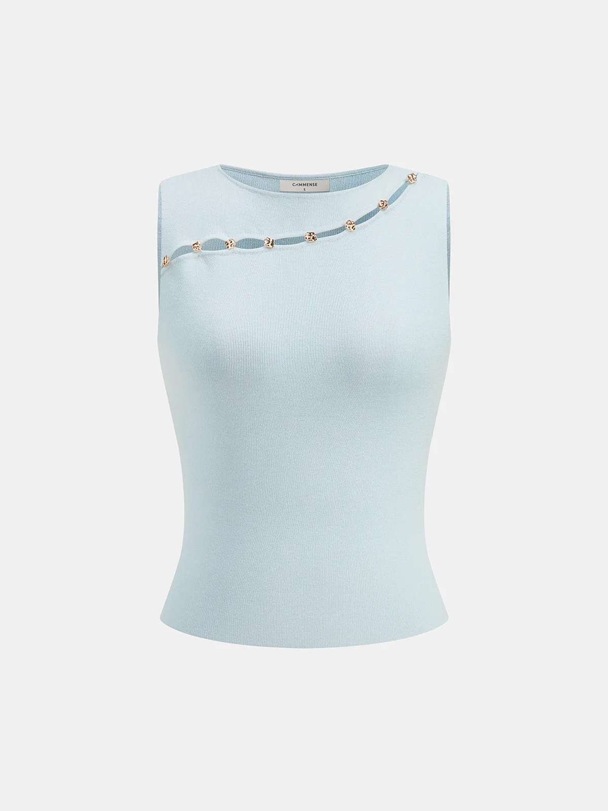 Metal Detail Cut-Out Knit Vest - Image 2