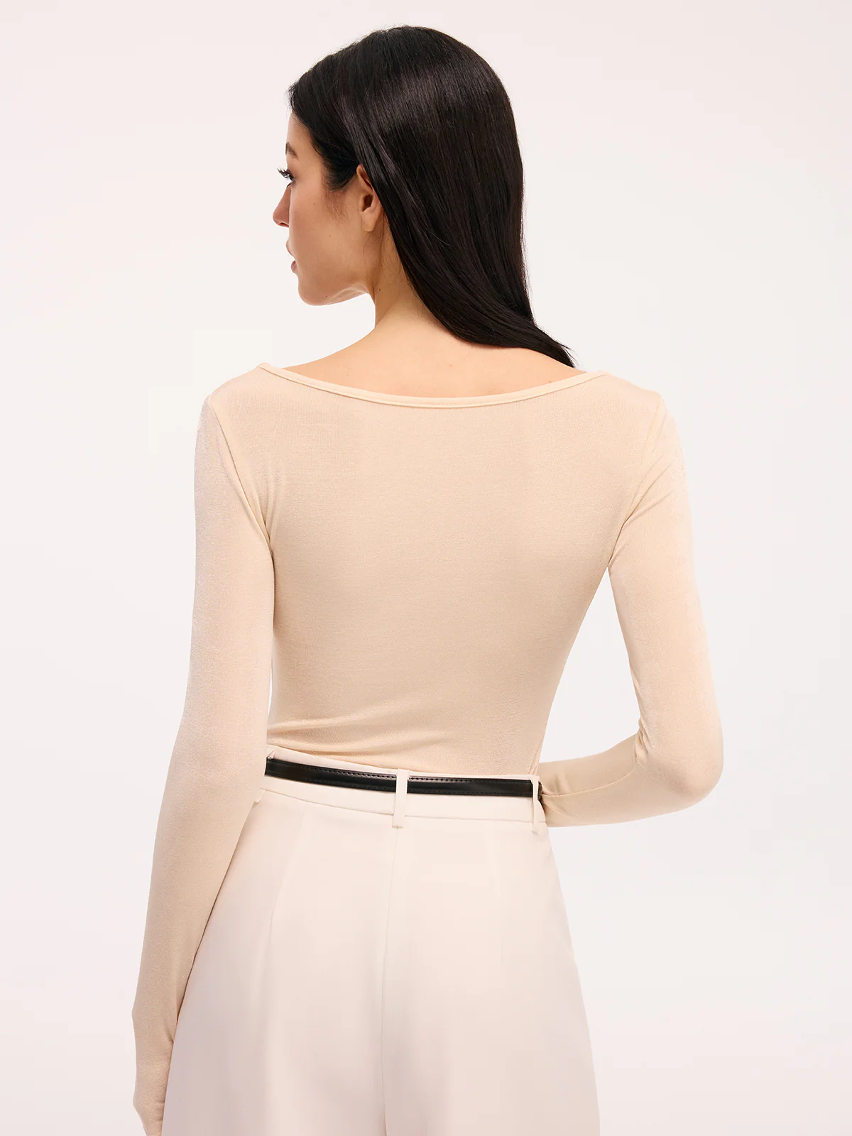 Metal Detail Cut-Out Long-Sleeve Bodysuit - Image 6