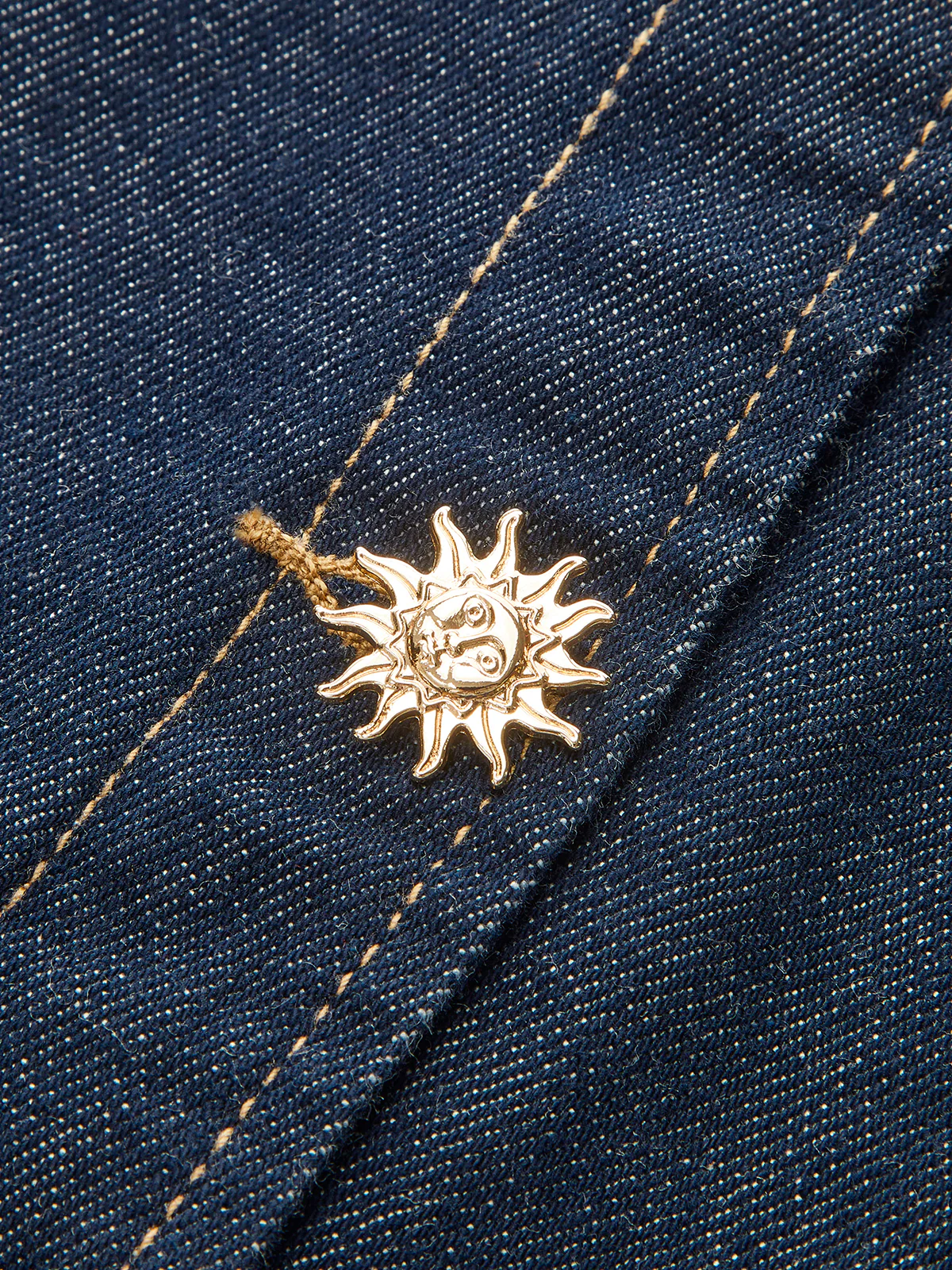 Metal Detail Denim Vest - Image 3