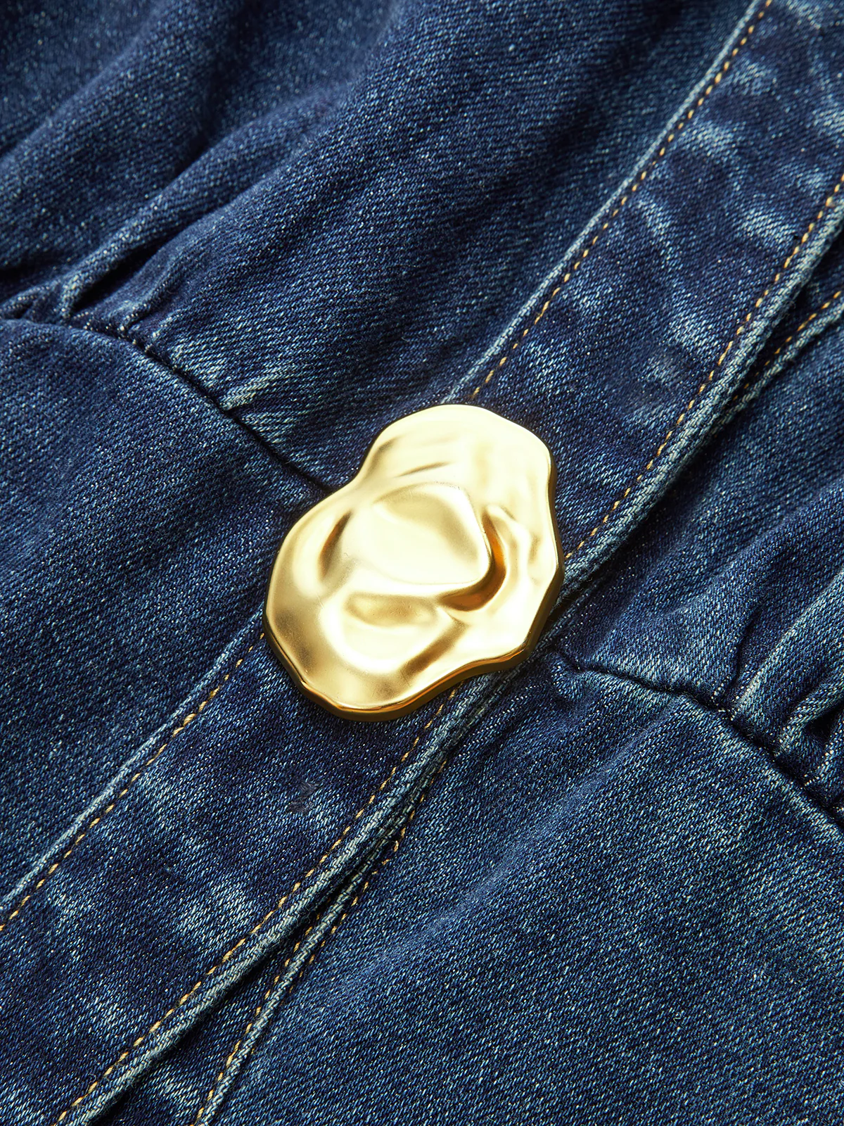 Metal Detail Denim Waist-Cinching Vest - Image 4