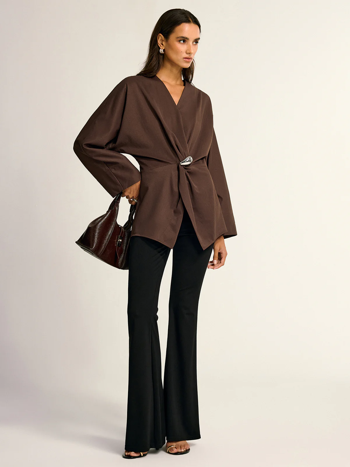 Metal Detail Draped Shirt - Image 2
