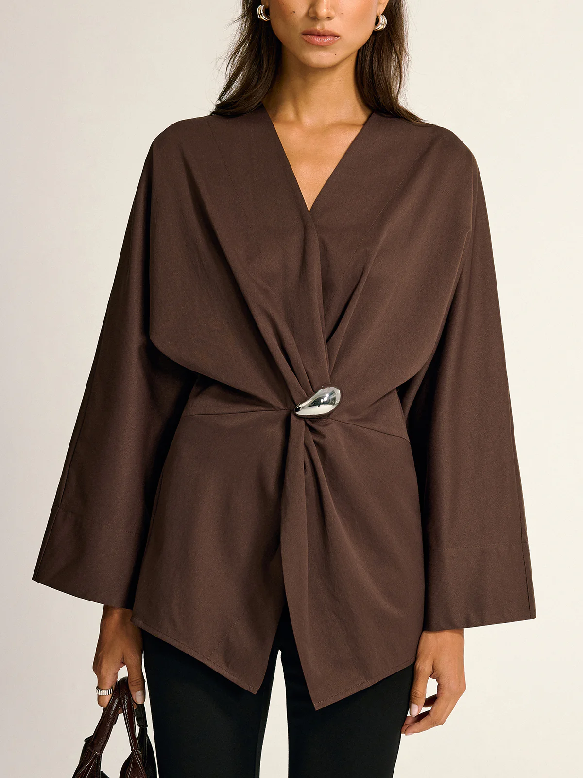 Metal Detail Draped Shirt - Image 5