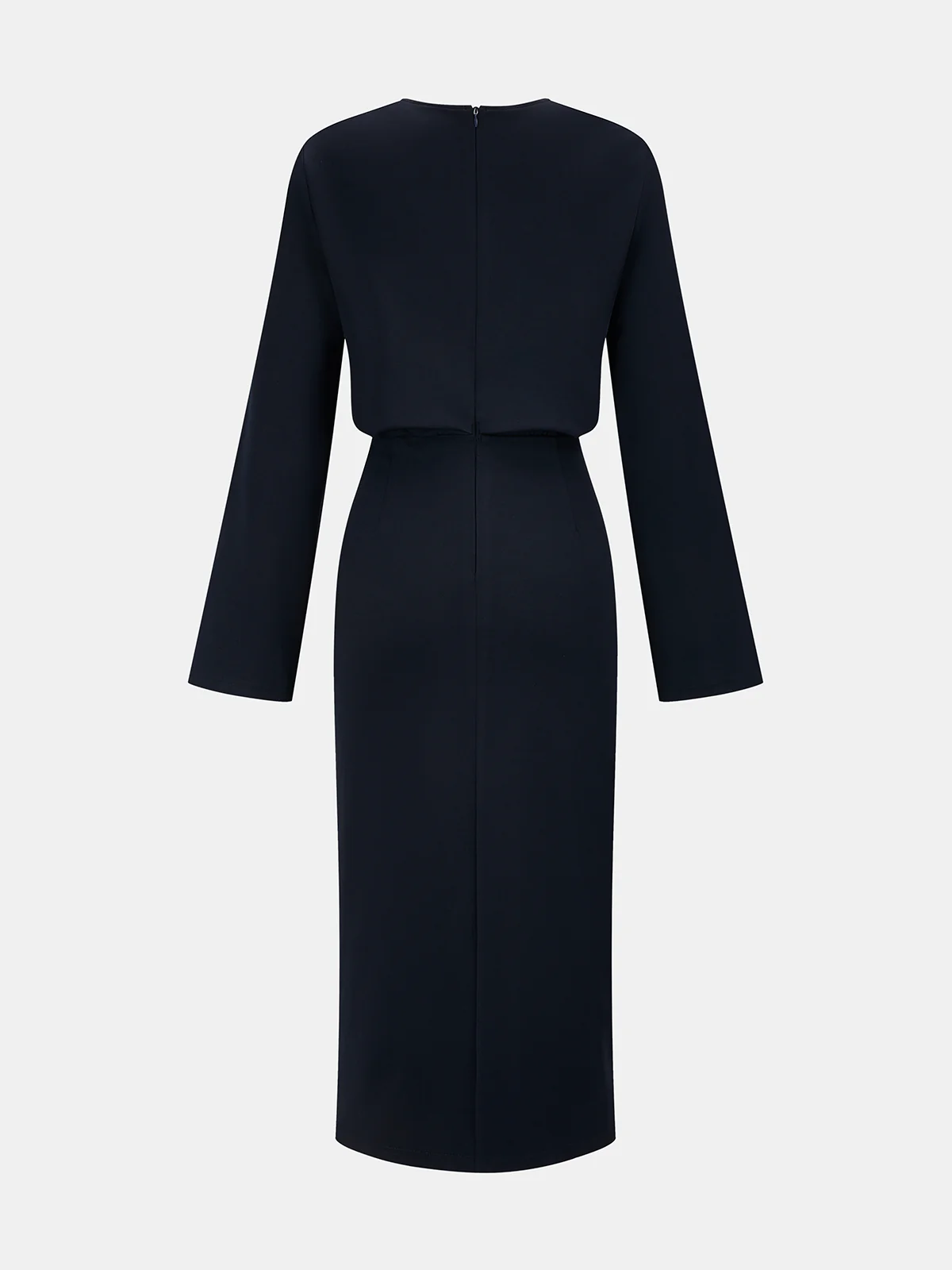 Metal Detail Keyhole Neck Midi Dress - Image 2