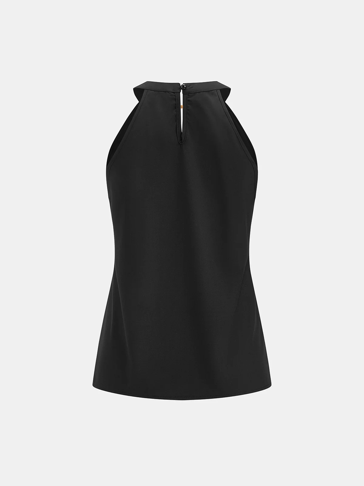 Metal Detail Keyhole Neck Sleeveless Blouse - Image 2