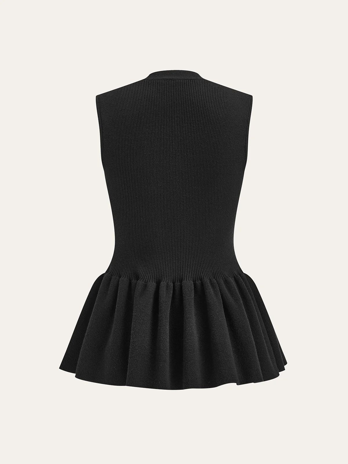 Metal Detail Knit Peplum Cardigan - Image 2