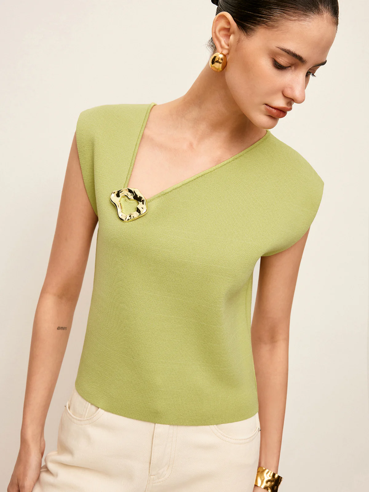 Metal Detail Knit Top - Image 3