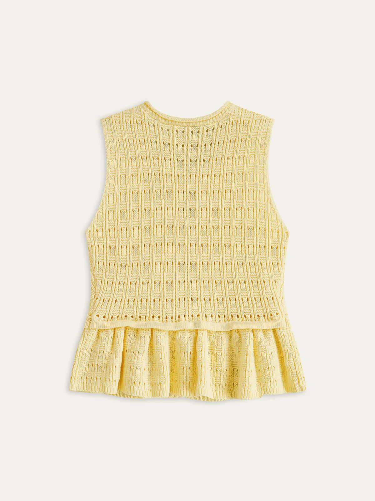 Metal Detail Knitted Peplum Vest - Image 2