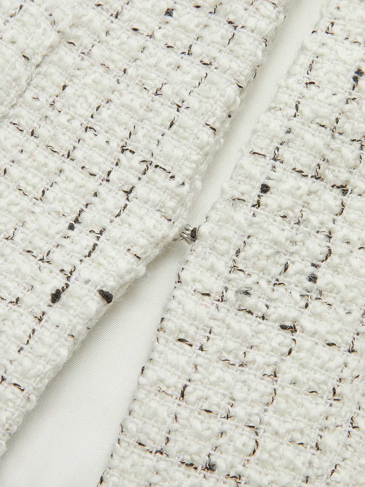 Metal Detail Knot Button Tweed Jacket - Image 5