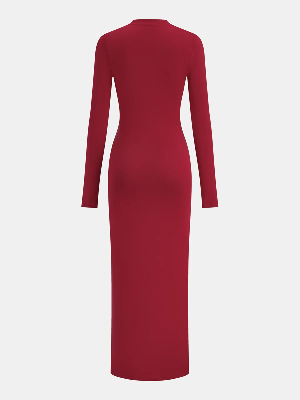 Metal Detail Mock Neck Long Sleeve Maxi Dress - Image 2