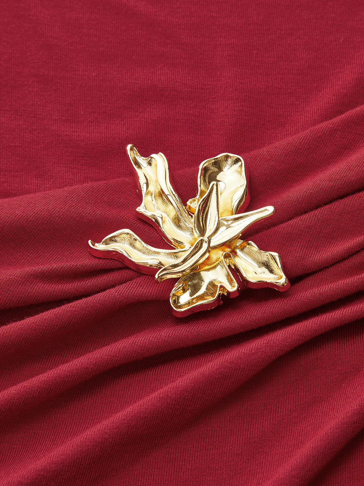 Metal Detail Mock Neck Long Sleeve Maxi Dress - Image 3