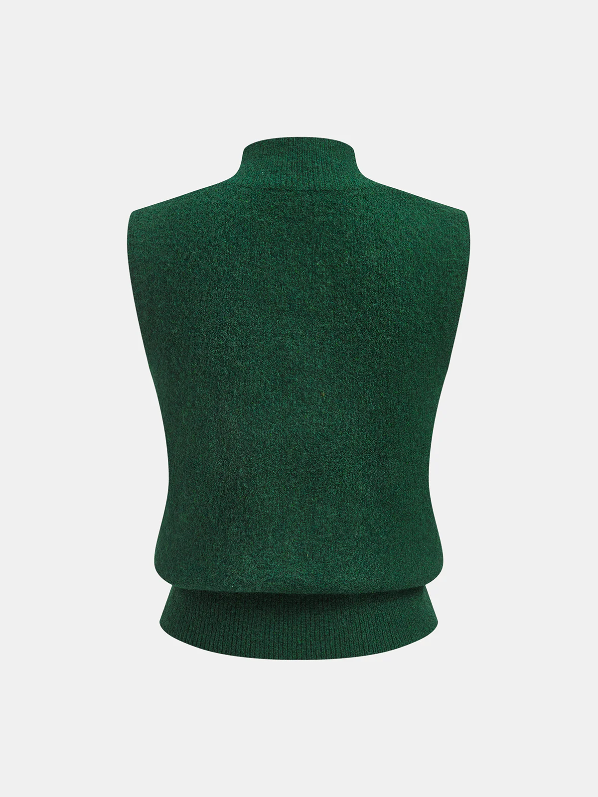 Metal Detail Mock Neck Wool Blend Vest - Image 2