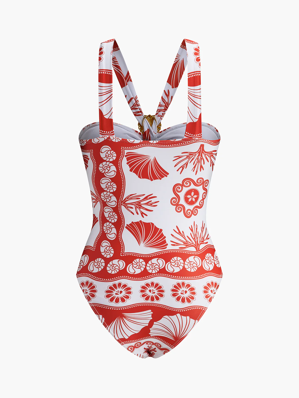 Metal Detail Print One-Piece Swimsuit - Image 2
