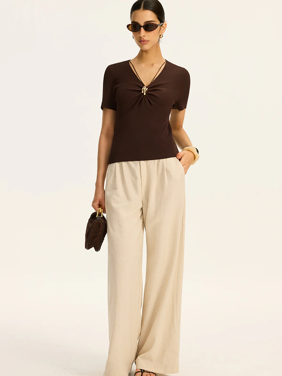 Metal Detail Ribbed Knit Top - Image 5