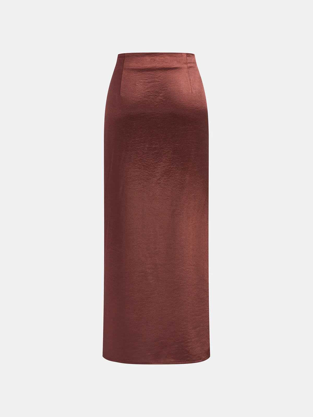Metal Detail Satin Slit Midi Skirt - Image 3