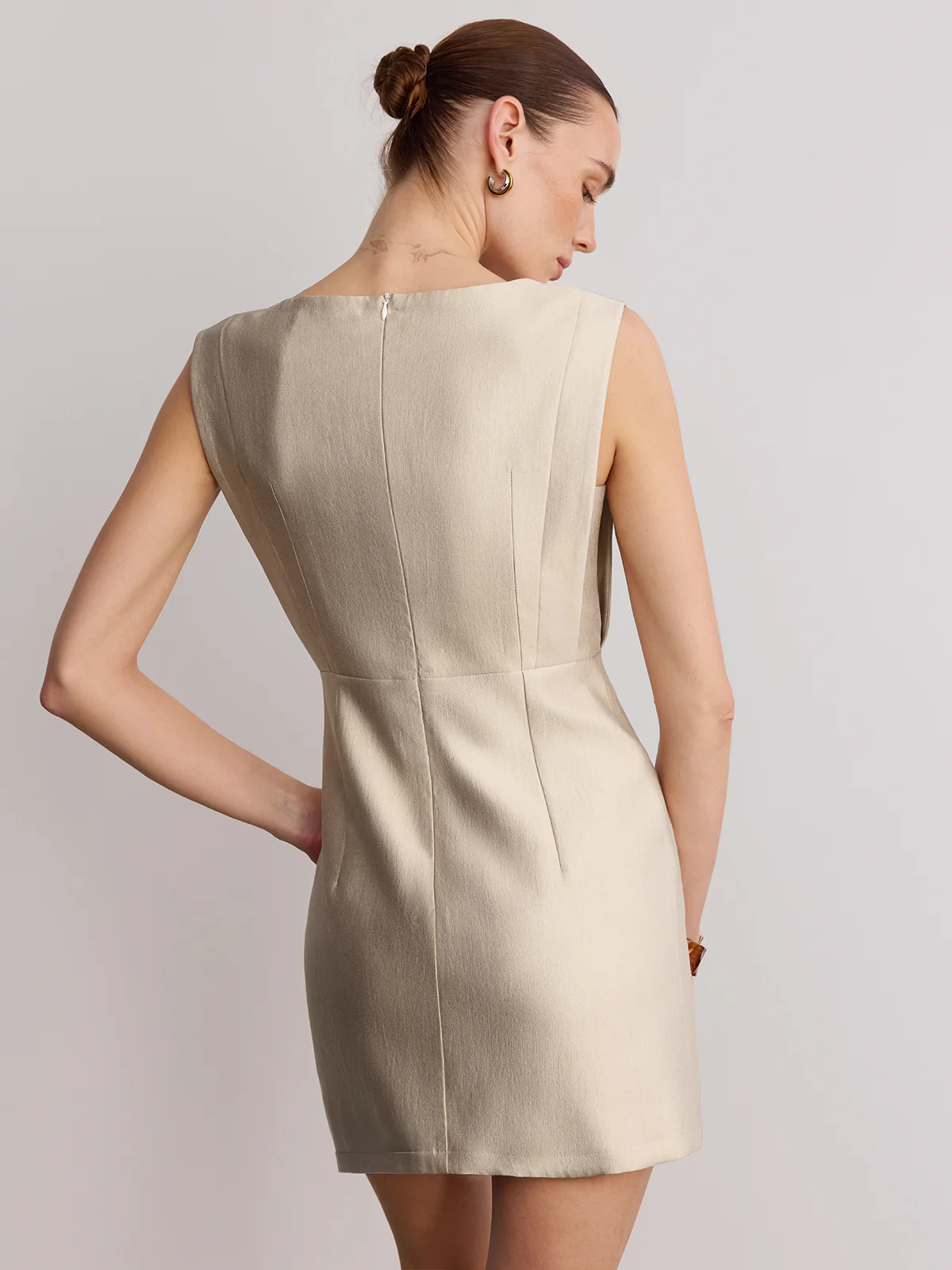 Metal Detail Sleeveless Mini Dress - Image 6