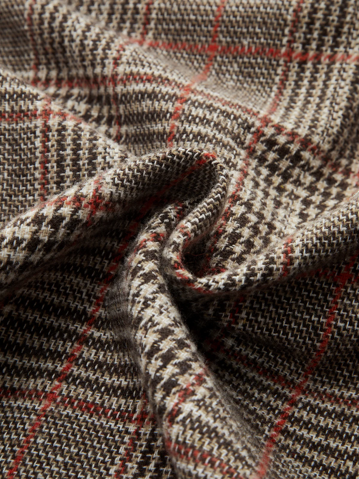 Metal Detail Slit Plaid Wide-Leg Pants - Image 3
