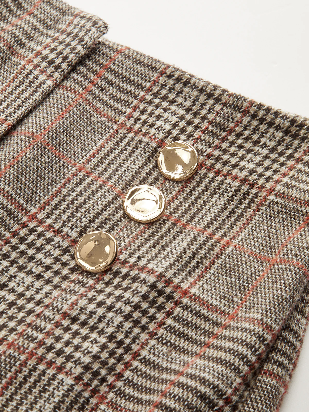 Metal Detail Slit Plaid Wide-Leg Pants - Image 4