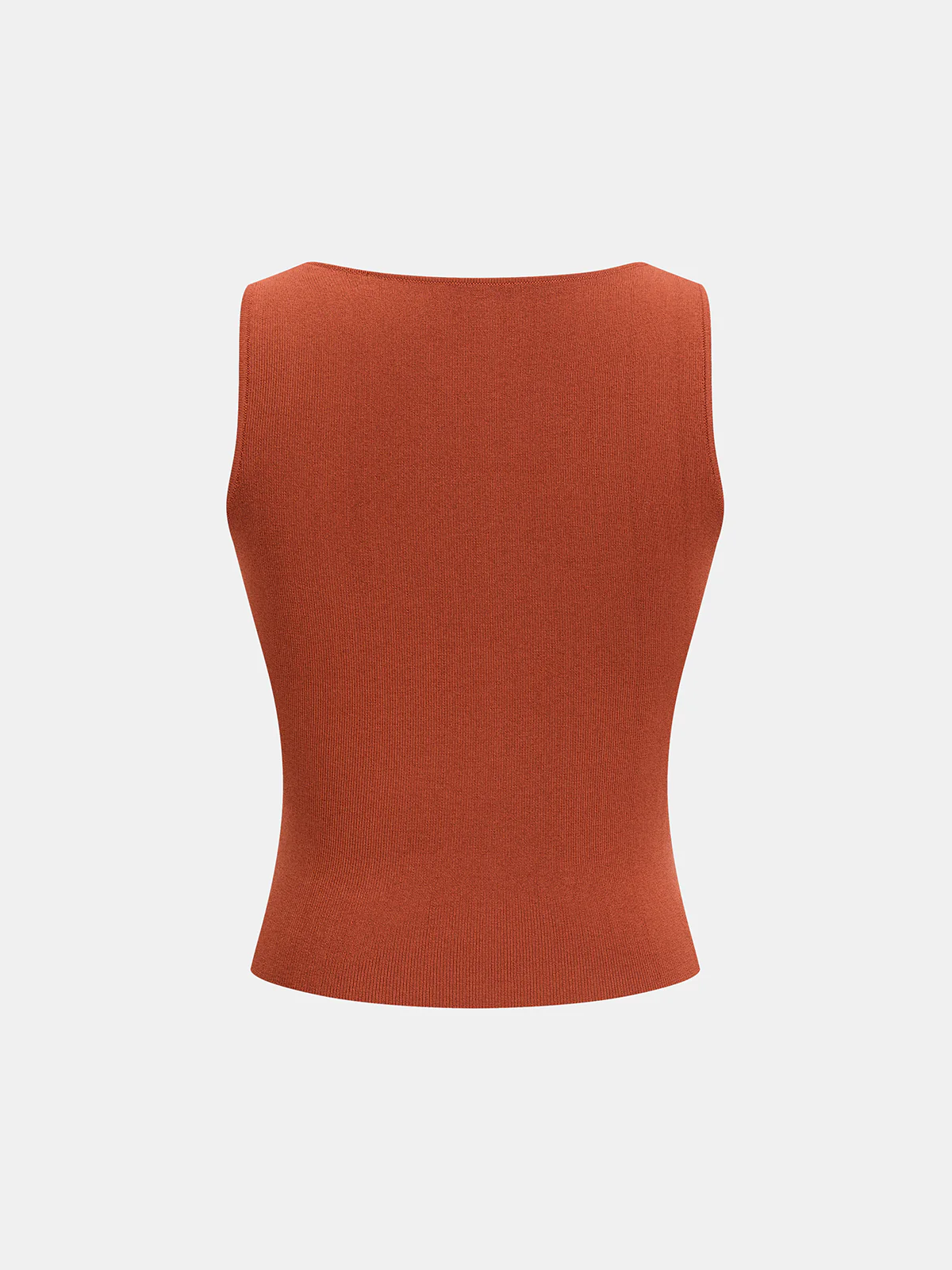 Metal Detail Square-Neck Knit Tank Top - Image 2