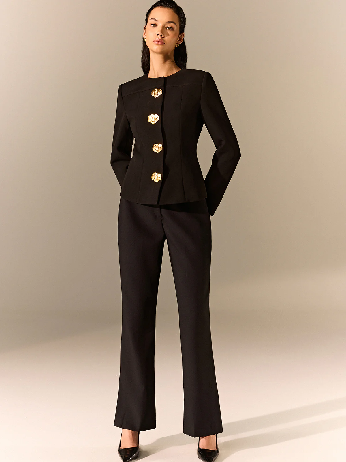 Metal Detail Tailored Blazer - Image 2
