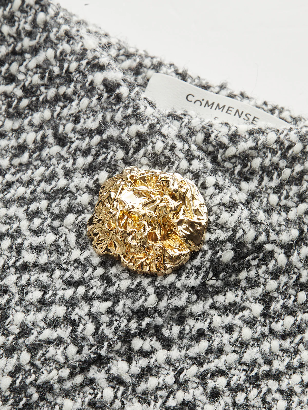 Metal Detail Tweed High-Waist Shorts - Image 4