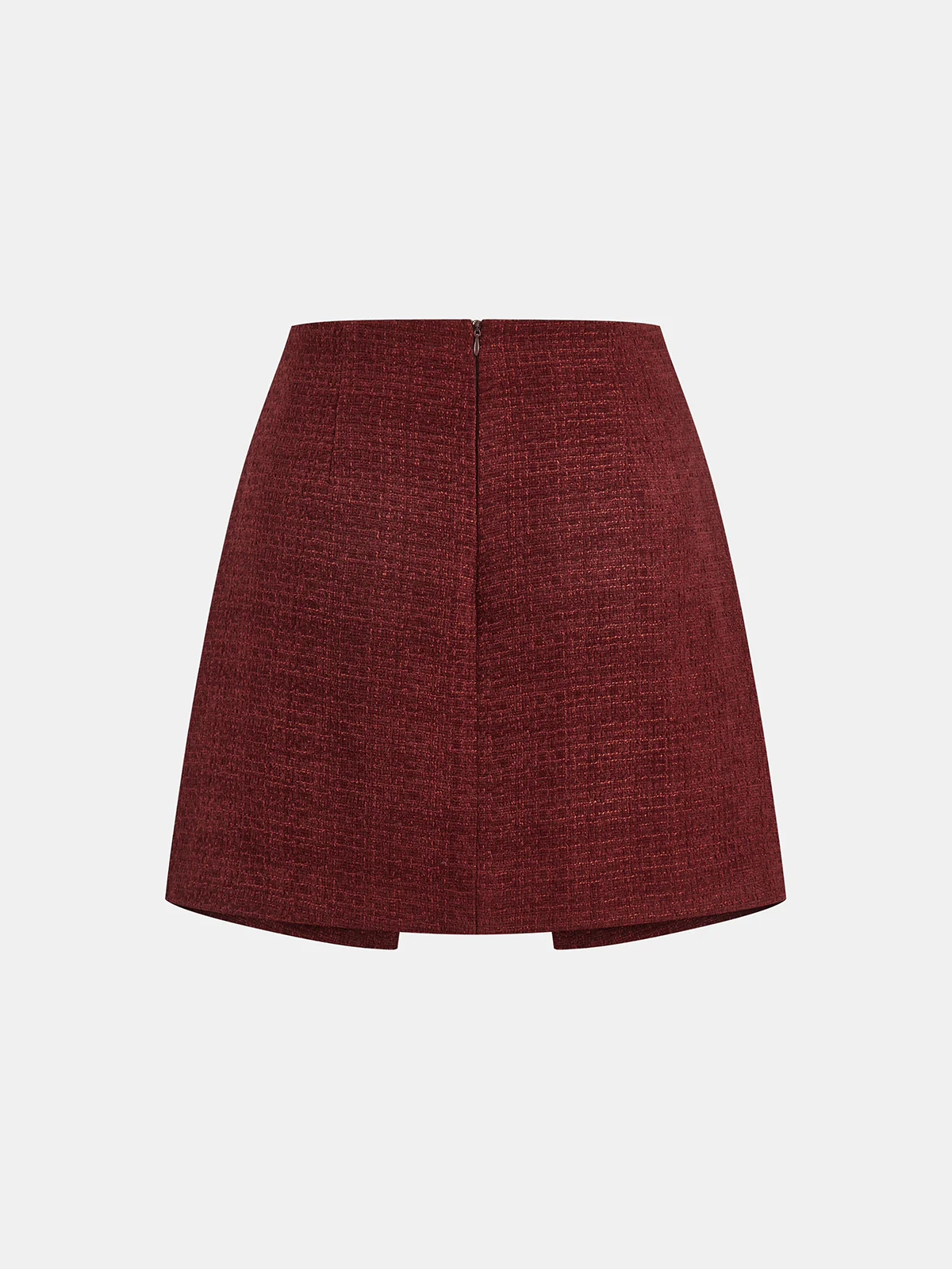 Metal Detail Tweed Slit Mini Skirt - Image 2