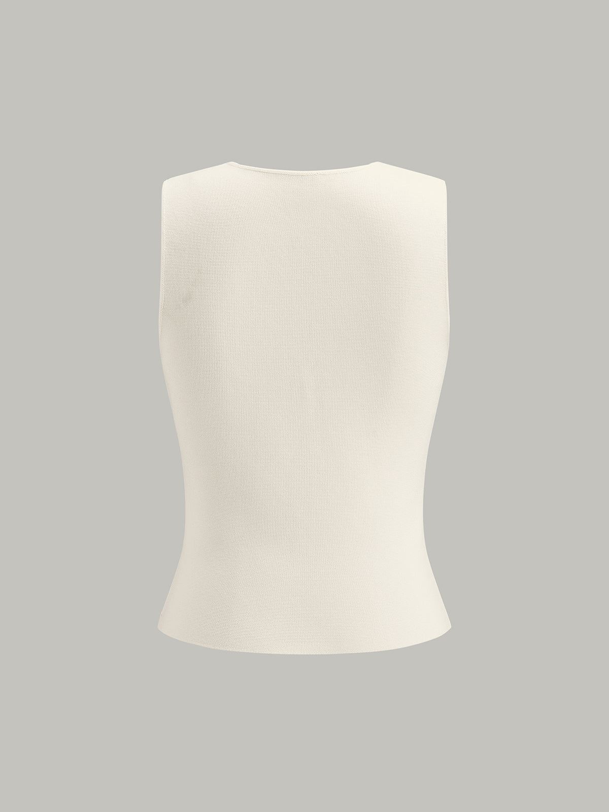 Metal Detail V-Neck Spilt Sweater Vest - Image 3