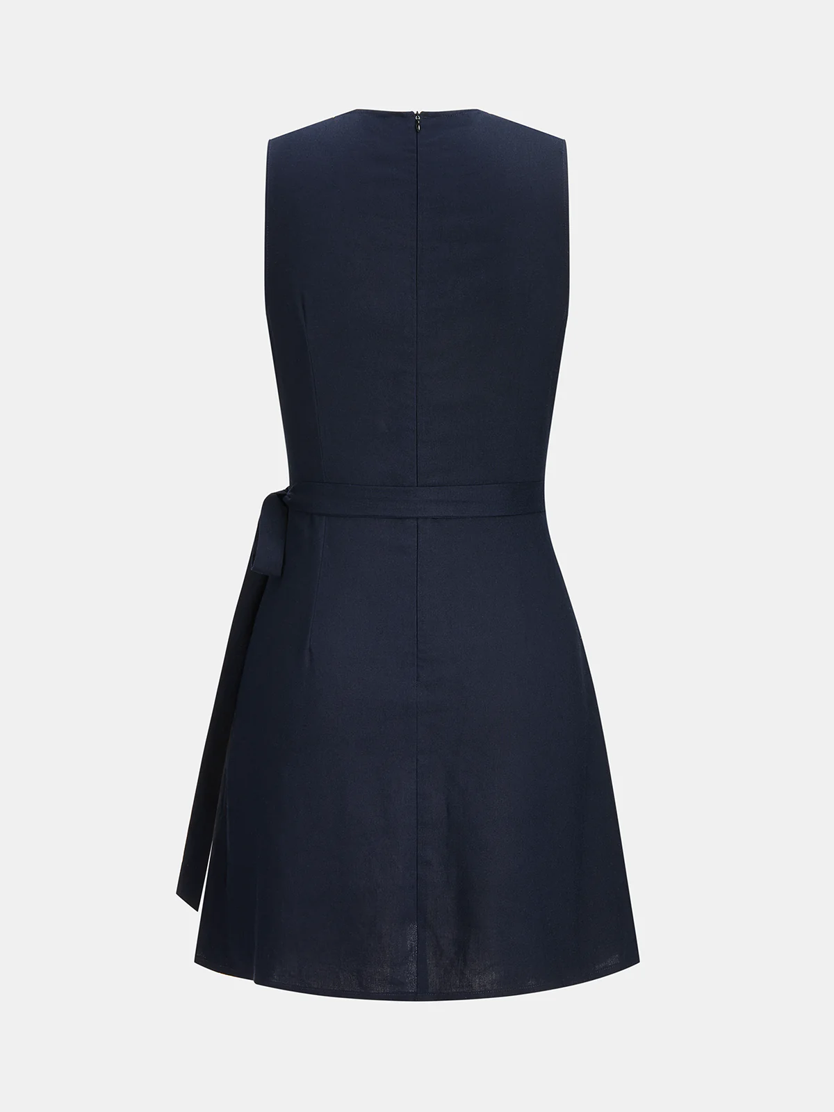 Metal Detail Wrap Tie Waist Sleeveless Midi Dress - Image 2