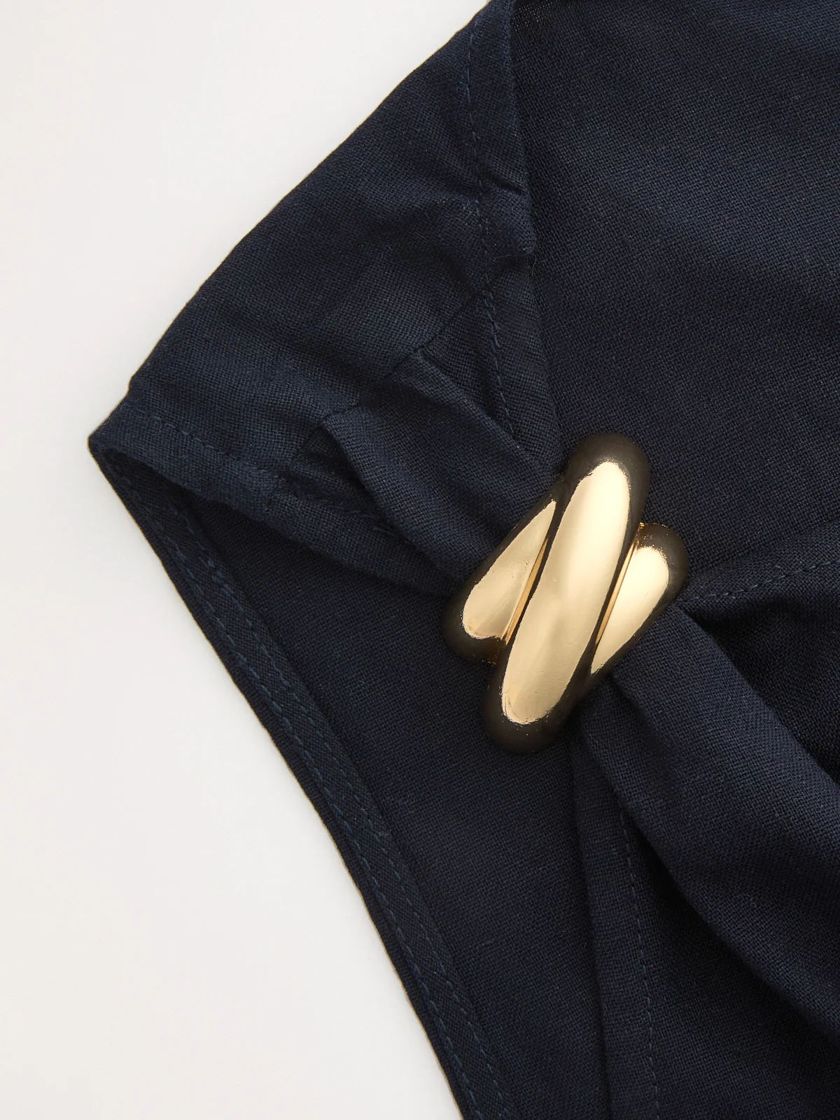 Metal Detail Wrap Tie Waist Sleeveless Midi Dress - Image 3