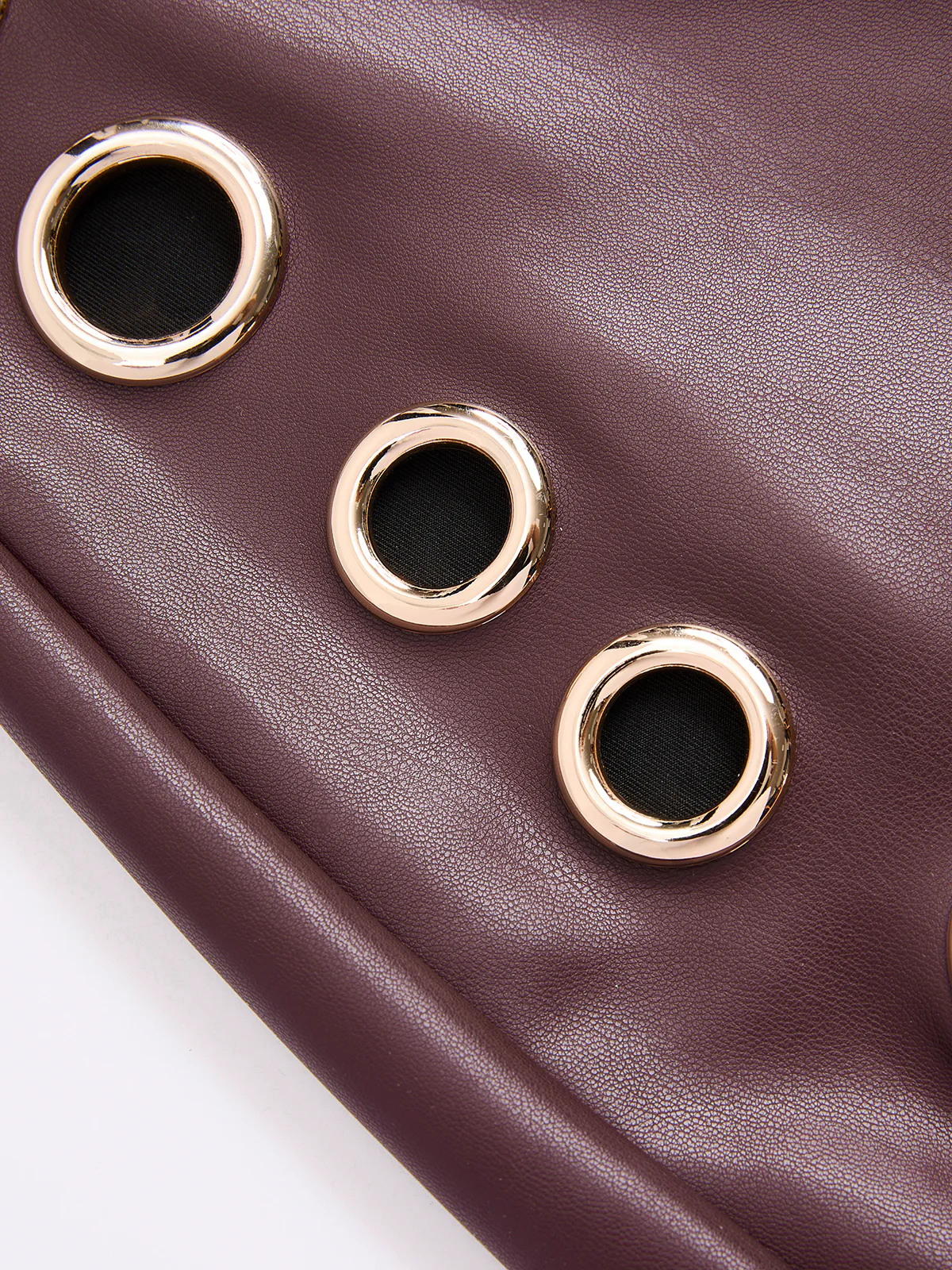 Metal Eyelet Faux Leather Mini Skirt - Image 4