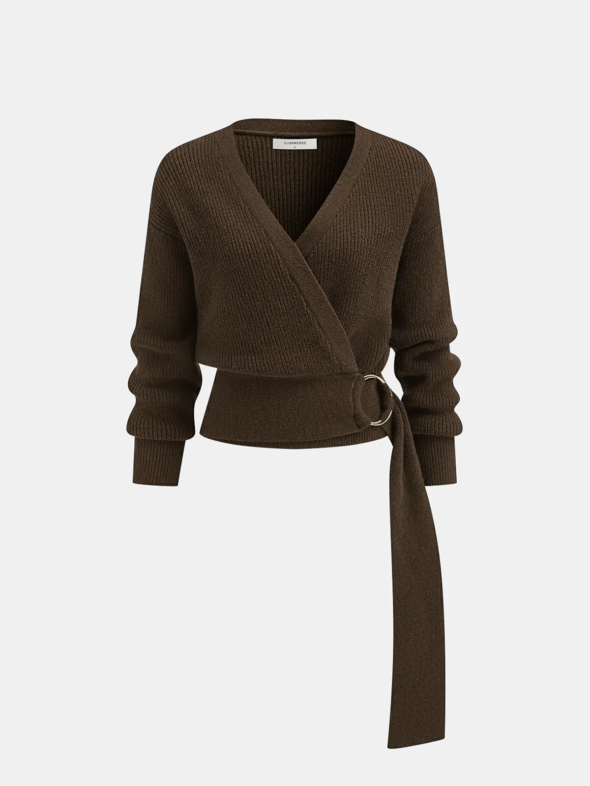 Metal Ring Knit Wrap Cardigan - Image 6