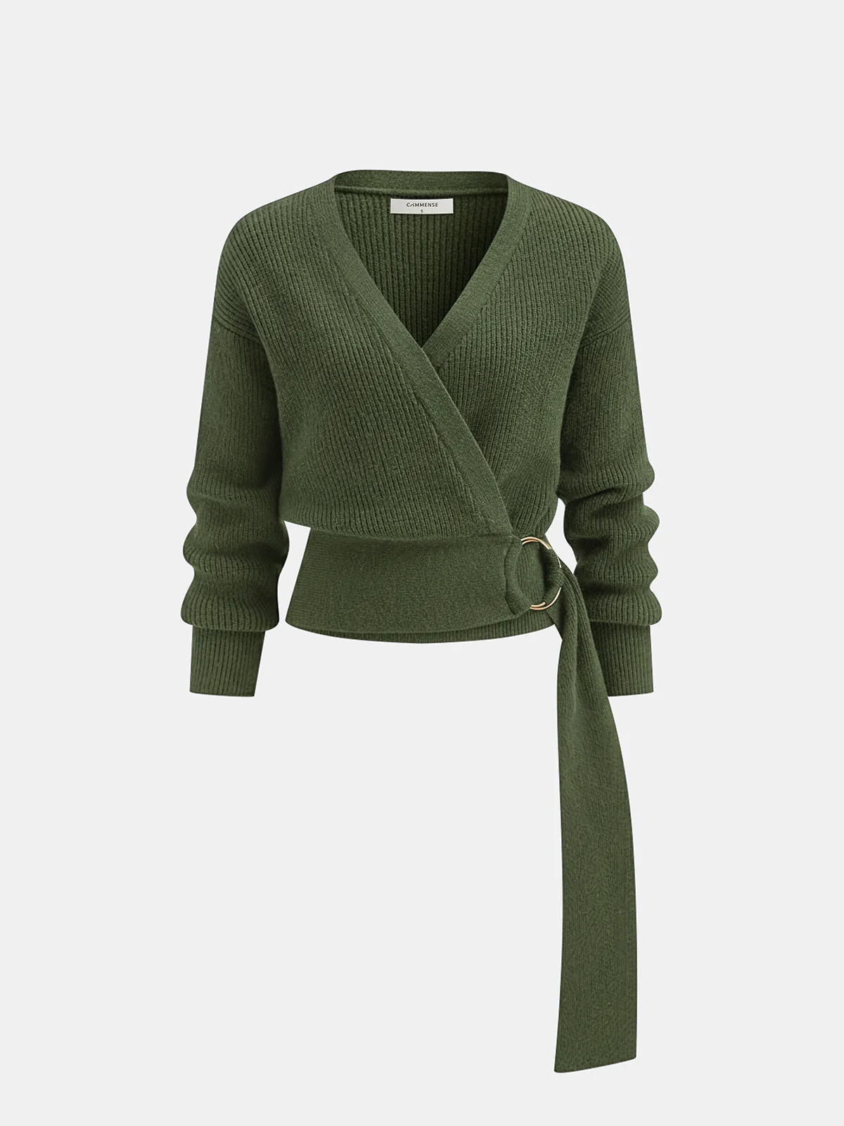 Metal Ring Knit Wrap Cardigan - Image 7