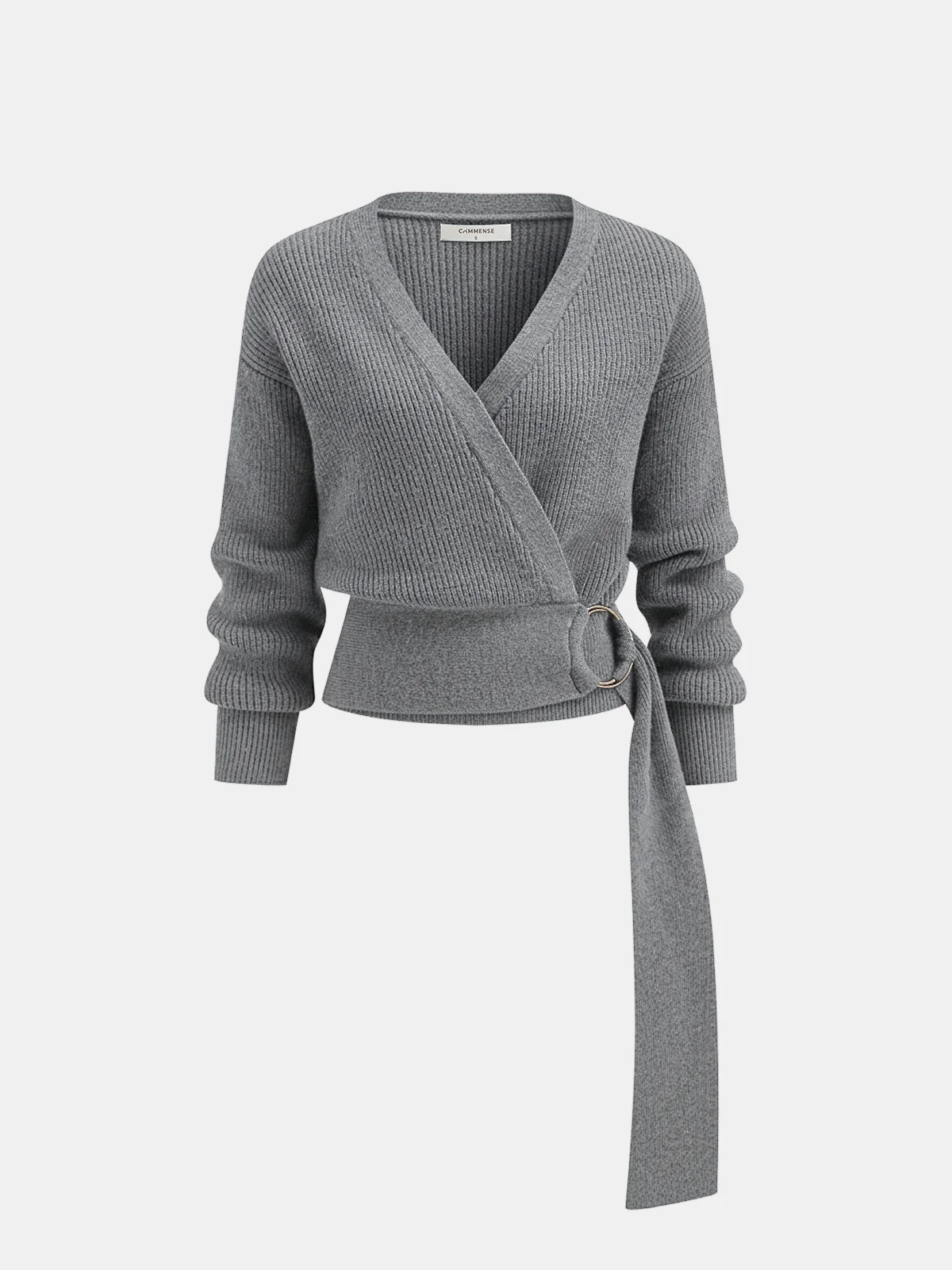 Metal Ring Knit Wrap Cardigan - Image 9
