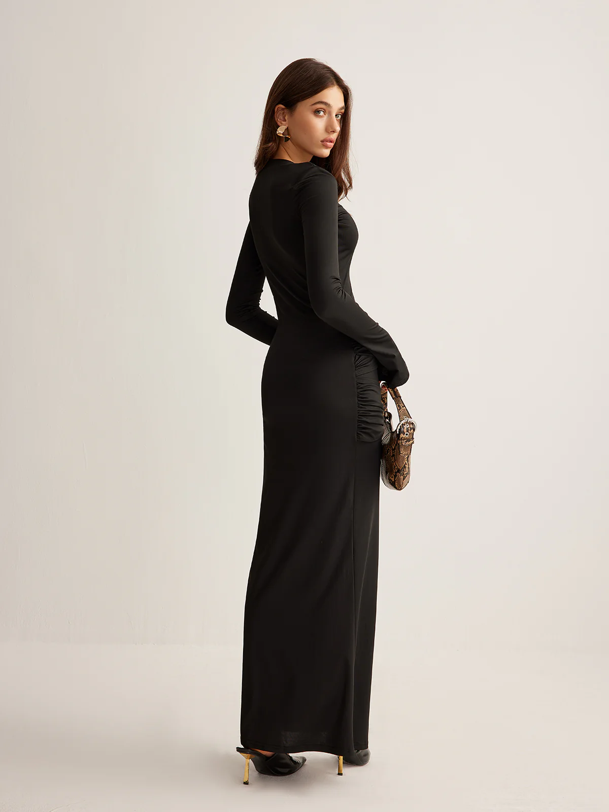 Metal-Ring Pleated Jersey Dress - Image 5