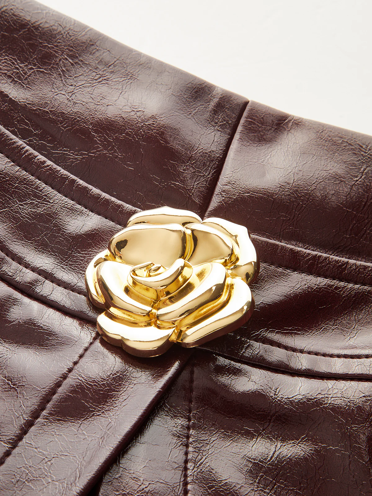 Metal Rose Faux Leather Skort - Image 4