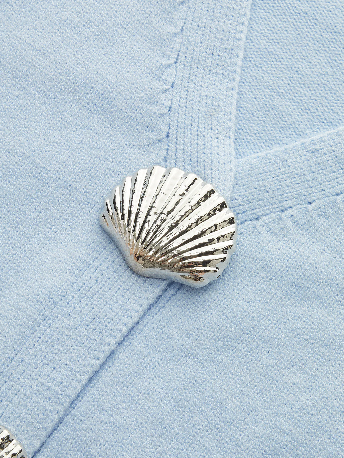 Metal Shell Split Hem Knit Cardigan - Image 2