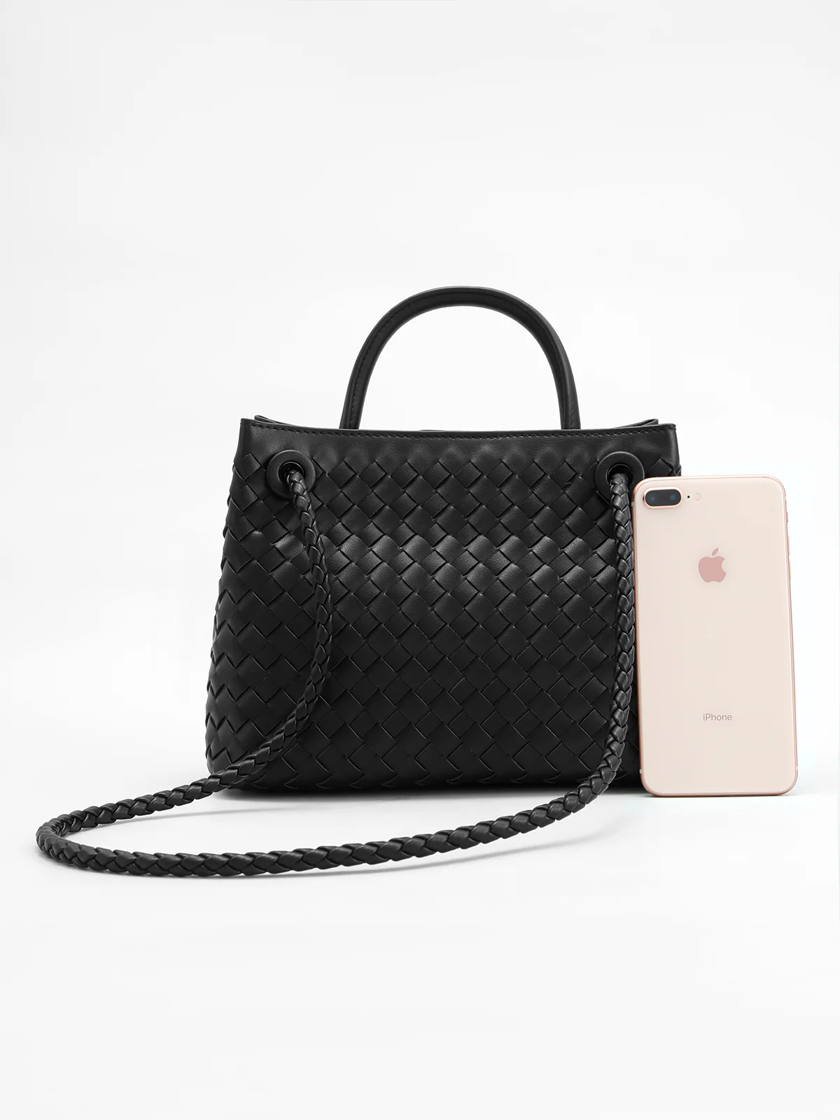 Metal Twist Detail Handle Bag - Image 3