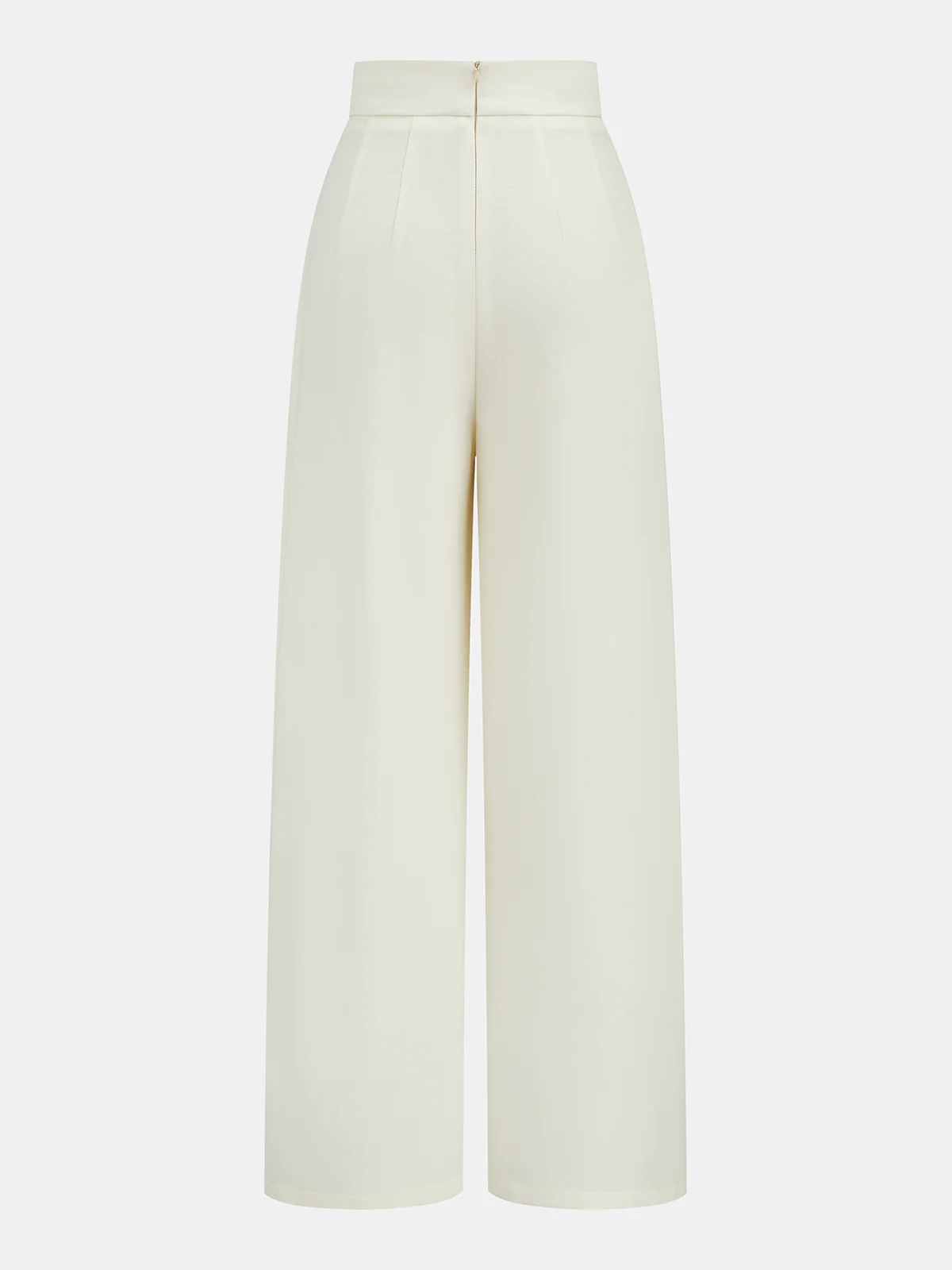 Mid-Waist Asymmetric Metal Detail Wide-Leg Pants - Image 2