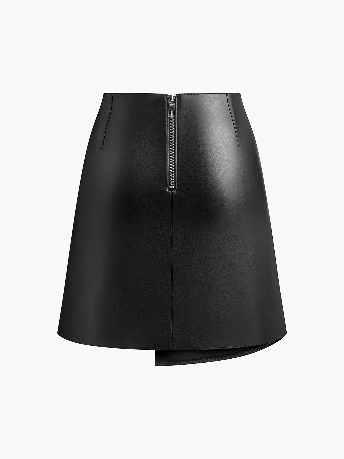 Mid-Waist Asymmetrical Faux Leather Mini Skirt - Image 6