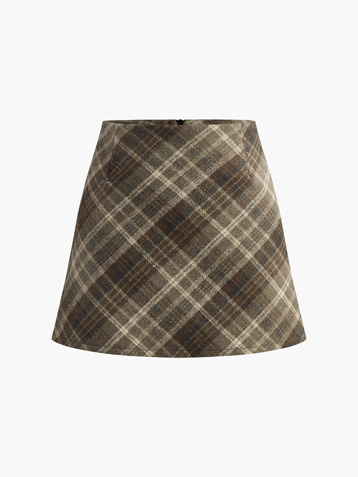 Mid-Waist Checked A-Line Skirt - Image 7