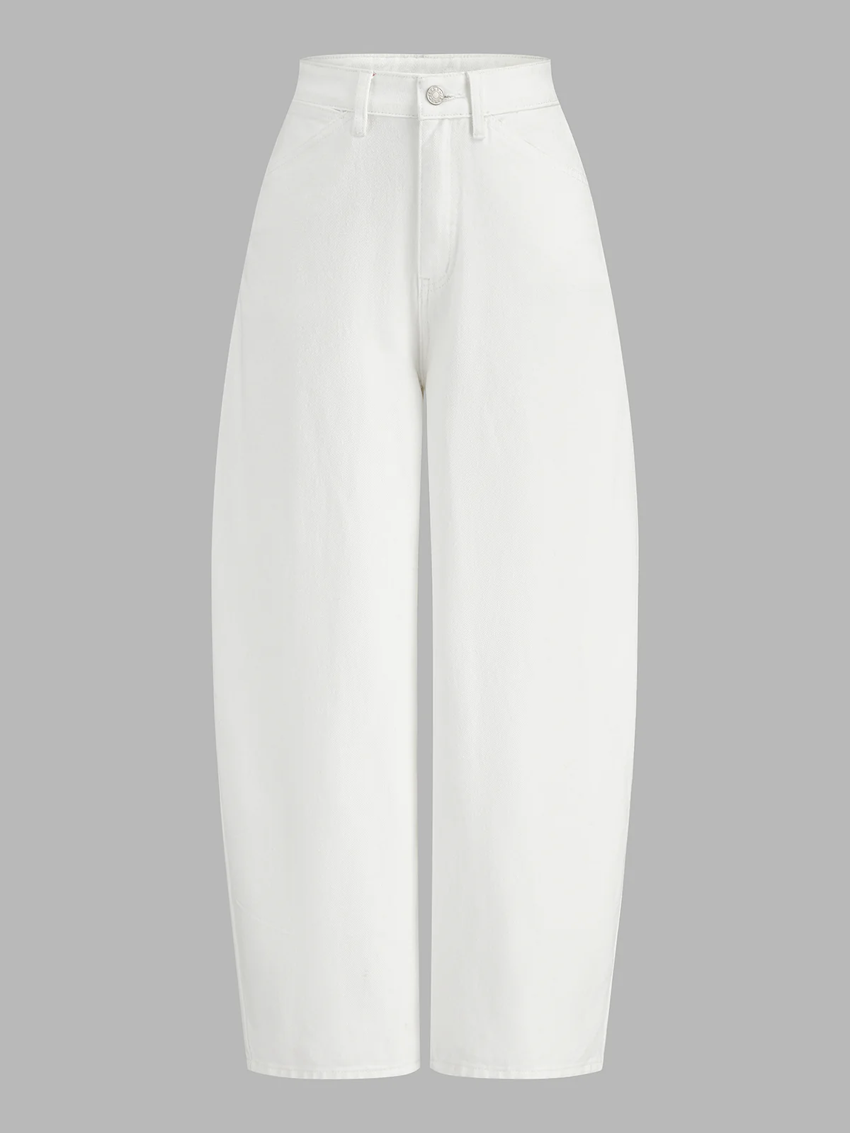 Mid-Waist Curved Leg Denim Pants - Image 2