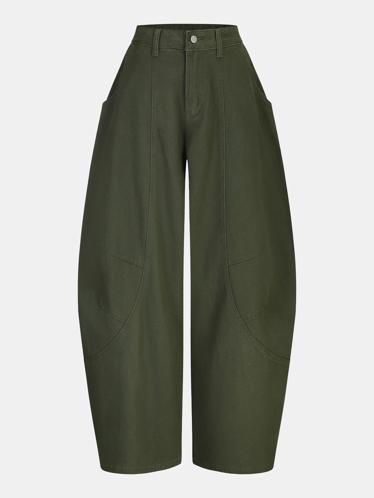 Mid-Waist Curved-Leg Pants