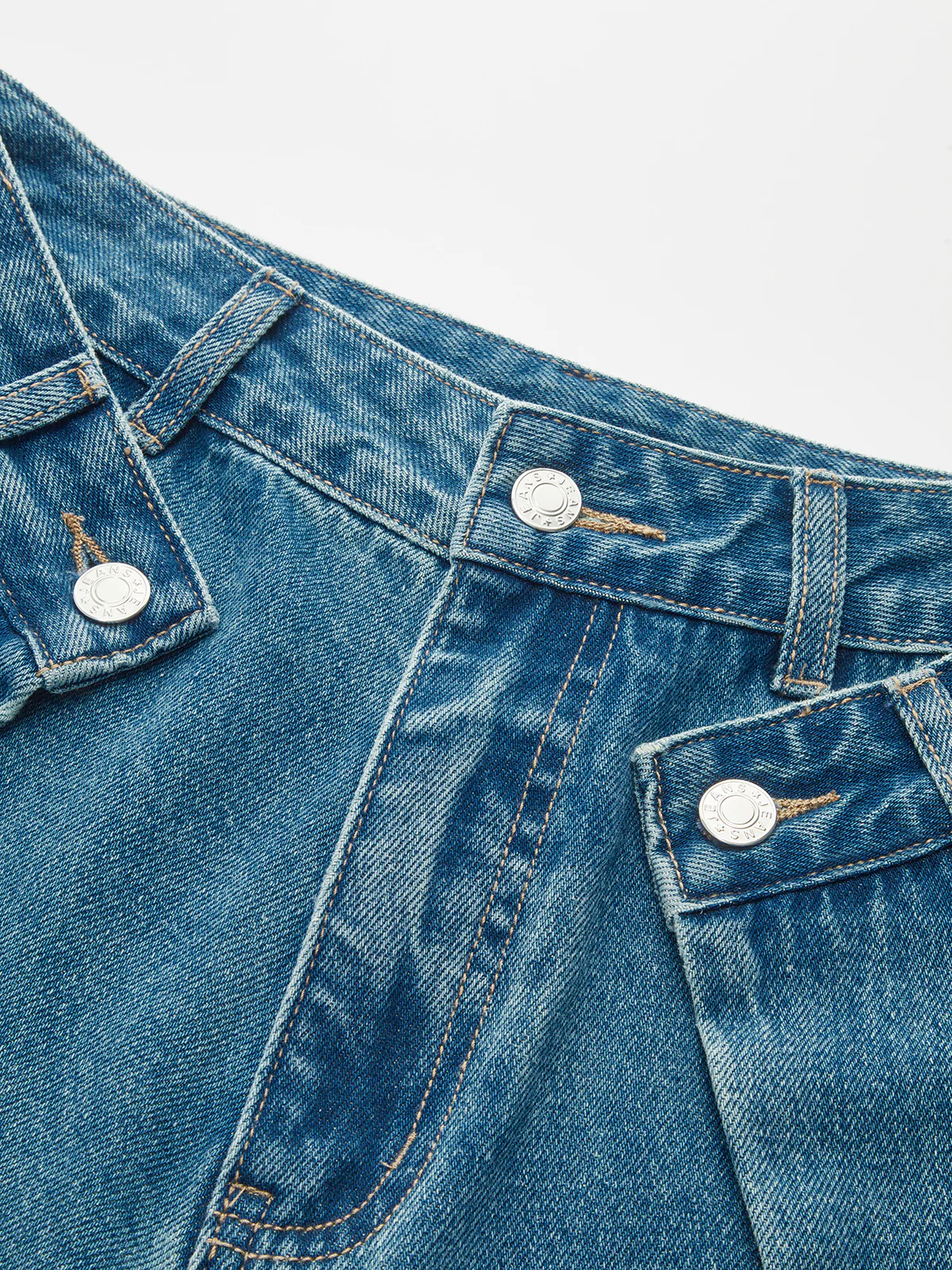 Mid-Waist Deconstructed Wide Leg Jeans - Image 4